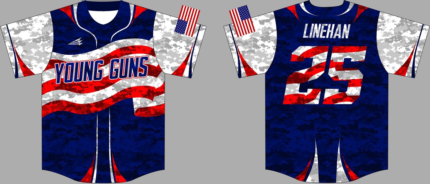 Virginia Young Guns Baseball Custom Jersey Design #6b