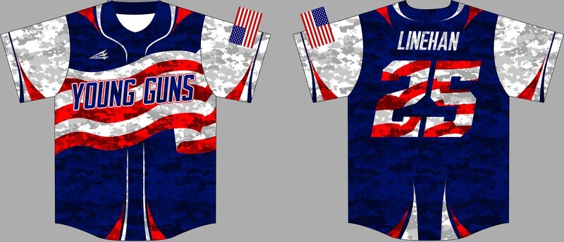 Virginia Young Guns Baseball Custom Jersey Design #6b