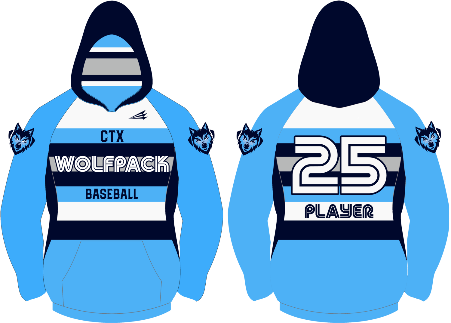 CTX Wolfpack Baseball Custom Vulcan Hoodie #VH1B