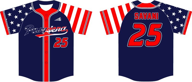 Pasadena Baseball Custom Jersey Design #2