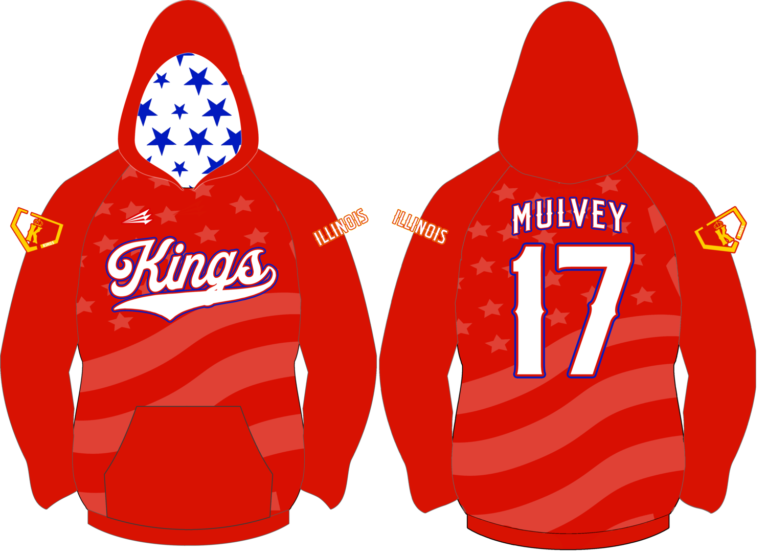 Illinois Kings (Mulvey) Baseball Custom Vulcan Hoodie #VH1