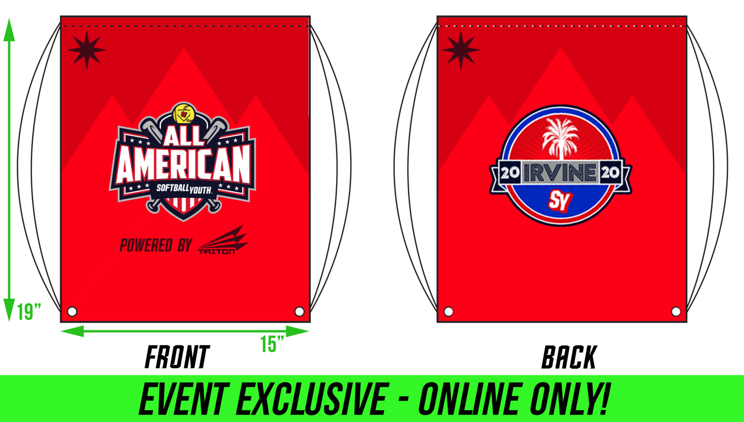 Softball Youth All-American Irvine 2020 Drawstring Bag DB1