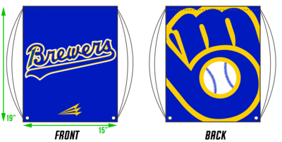 Michigan Brewers Baseball Custom Drawstring Bag #DB1B
