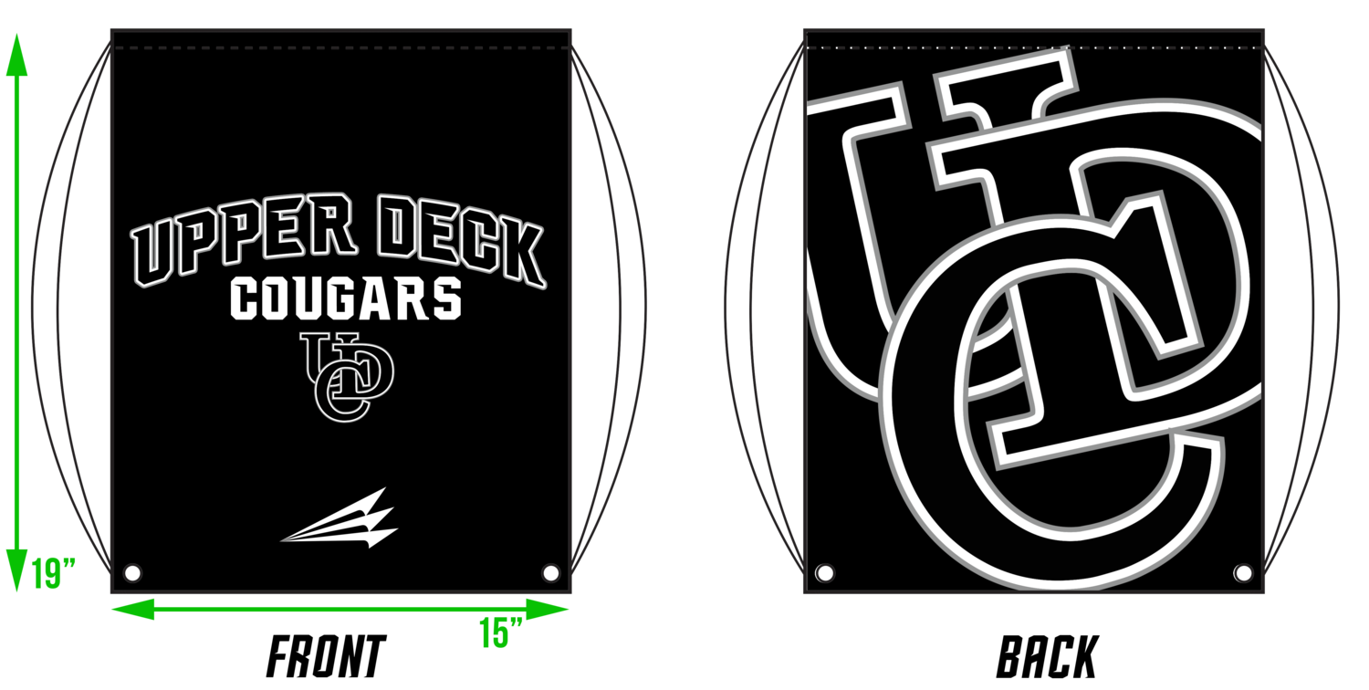 Upper Deck Cougars Baseball Custom Drawstring Bag #DB1