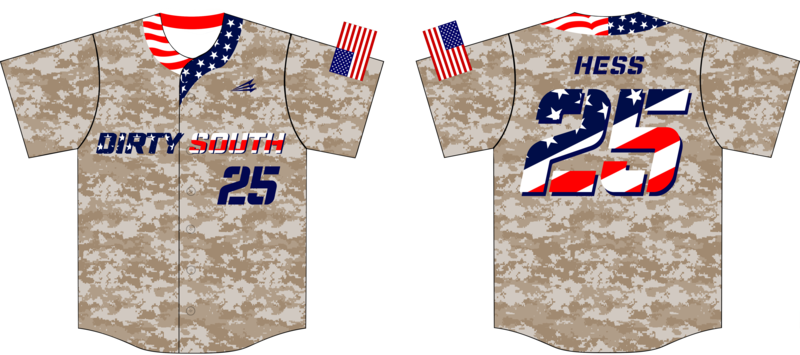 Dirty South Custom Camo Baseball Jersey #2B