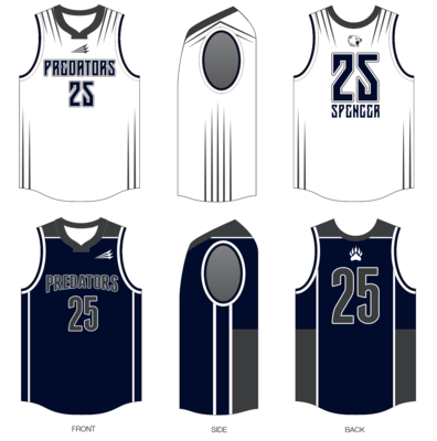 Palouse Predators Custom Reversible NanoDri Basketball Jersey #J6 &amp; J6B