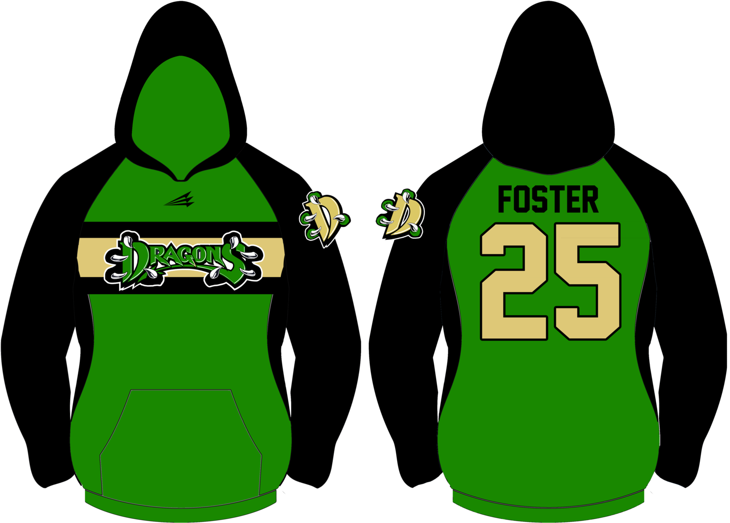 Derby Dragons Custom Vulcan Hoodie #VH5