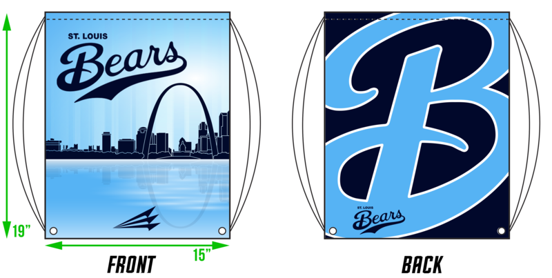 St. Louis Bears Custom Baseball Drawstring Bag Design #DB1