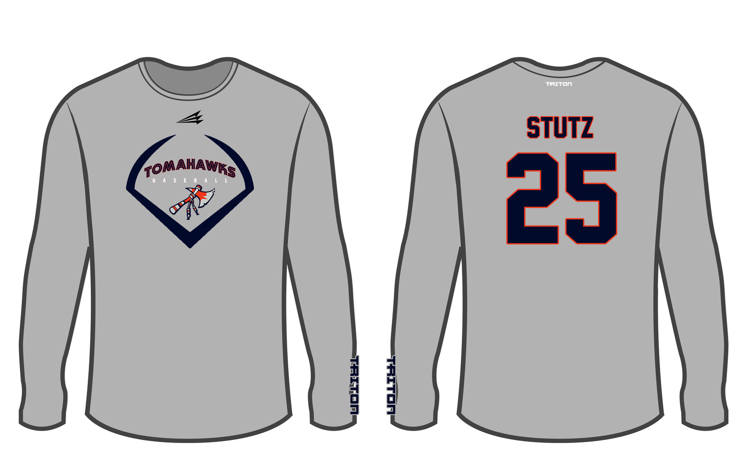 Tomahawks Travel Baseball Custom Longsleeve HyperTee #LHT1