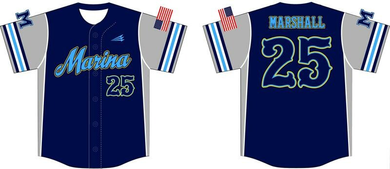 Marina Vikings Custom Baseball Jersey Design #4d