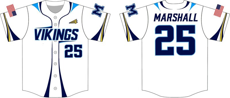 Marina Vikings Custom Baseball Jersey Design #1i