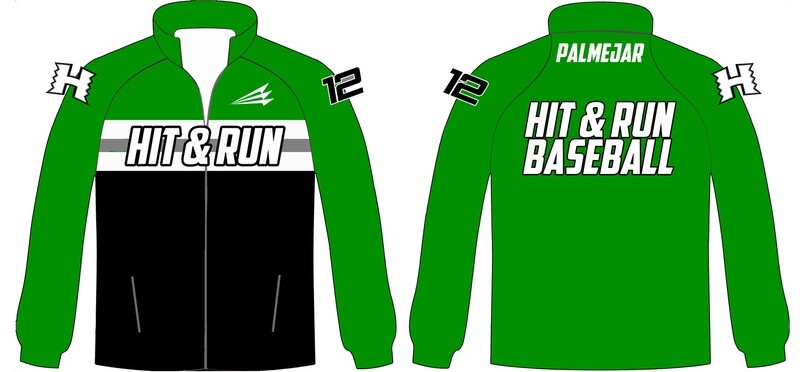 Hit &amp; Run Select 11u Baseball Crusader Rainproof Sublimated Jacket