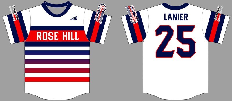 Rose Hill Dixie Boys Custom Baseball Jersey Design #1c