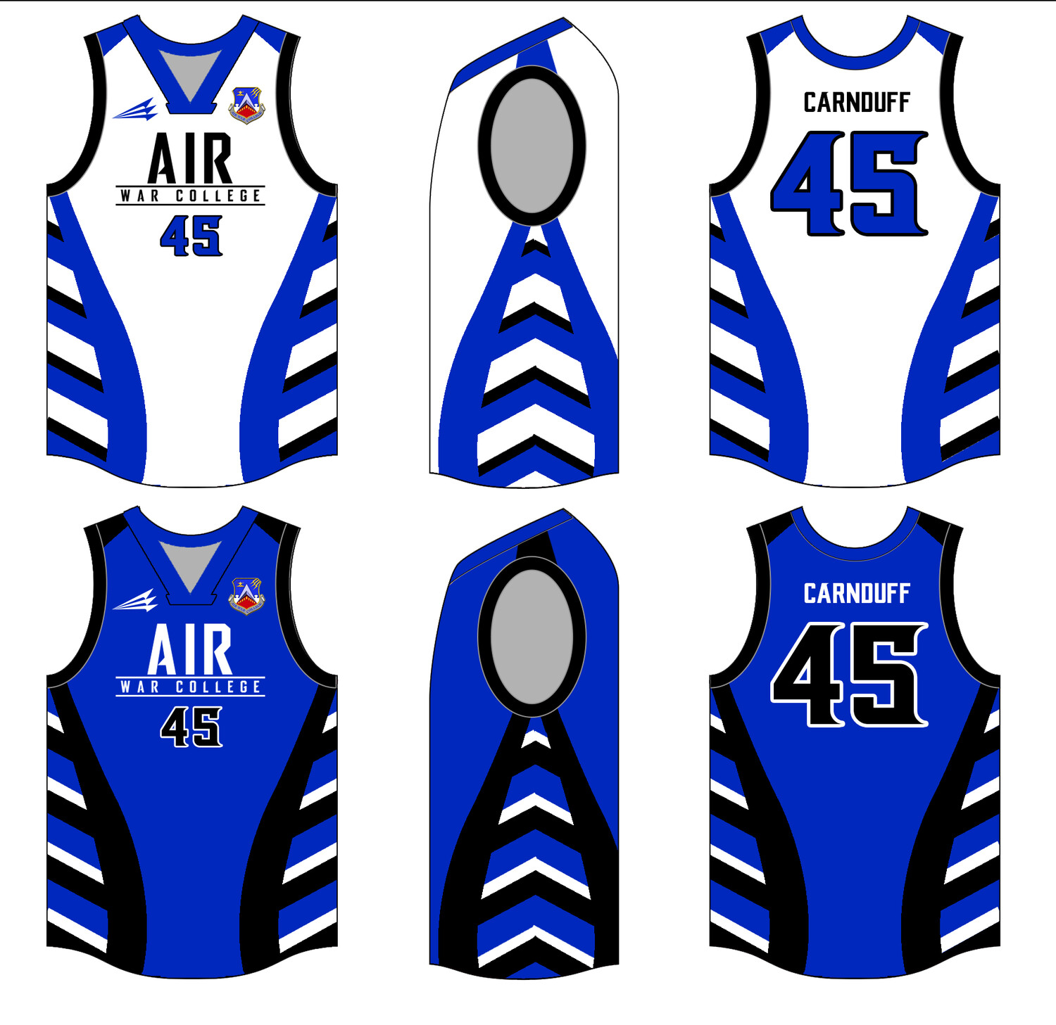 Air War College Custom Reversible HexaFlex Basketball Jersey #J3B &amp; J3C