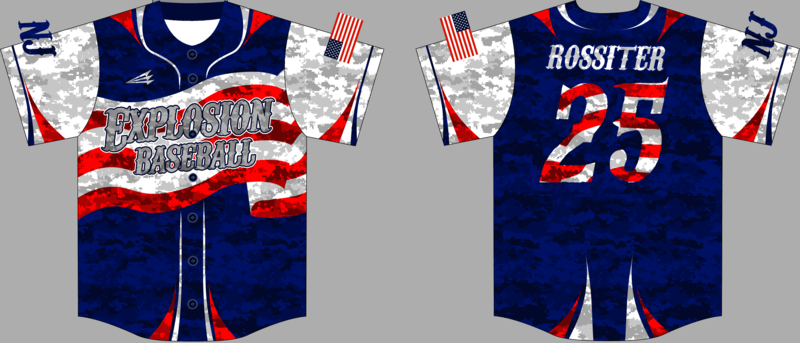 NJ Explosion Custom Hexaflex Baseball Jersey #J4