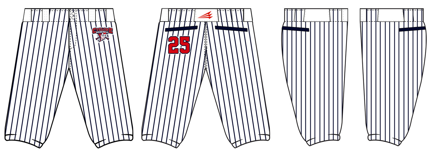 Central Ohio Cyclones Stacheman Elite Custom Knicker Baseball Pants #BP17D