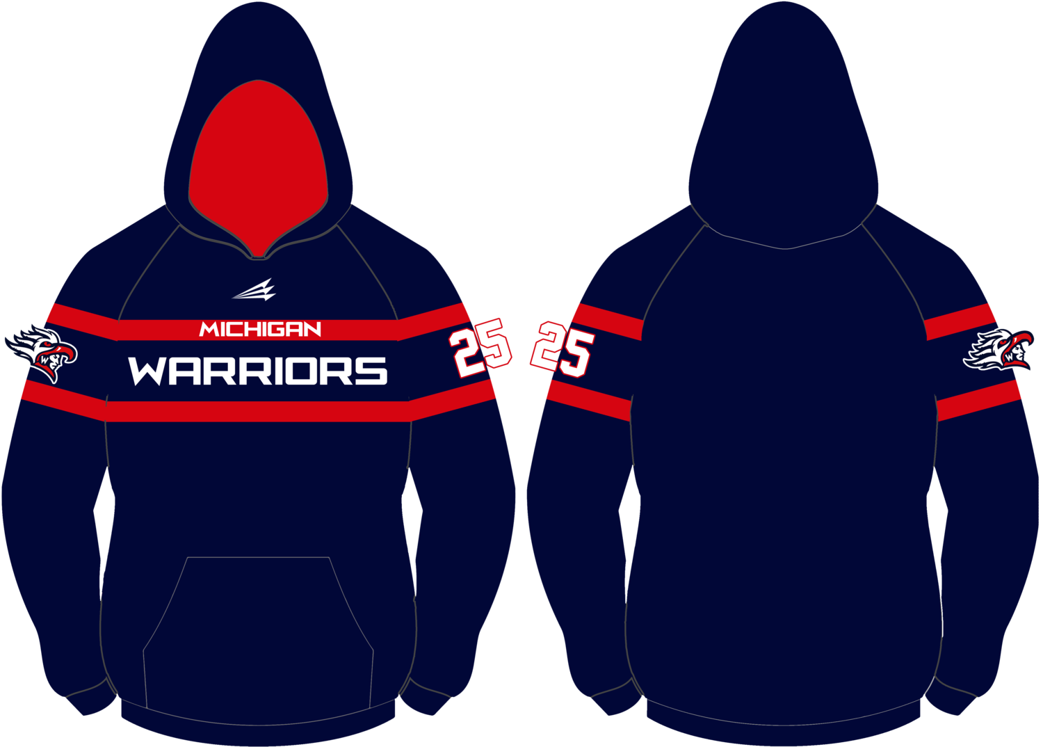 Michigan Warriors Custom Baseball Vulcan Hoodie #VH4