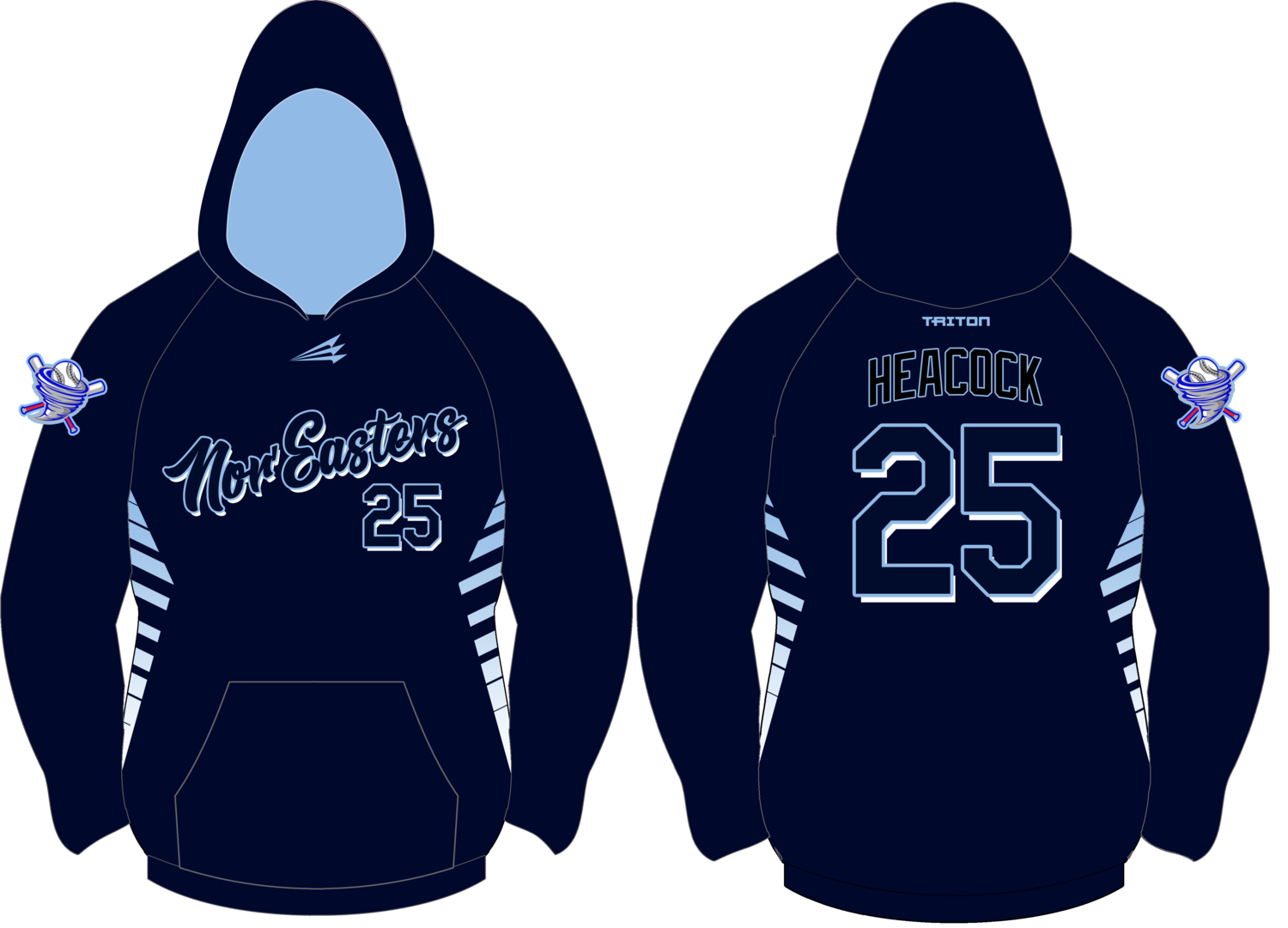 Lower Cape May Nor&#39;Easters Custom Baseball Vulcan Hoodie #VH3