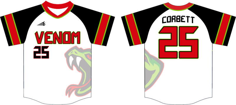 South Shore Venom Custom HexaFlex Baseball Jersey #J4