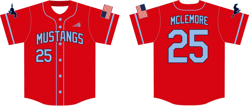 Amarillo Mustangs Custom HexaFlex Baseball Jersey Design #J1B