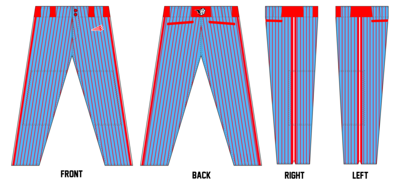 Indiana Bats Custom Stacheman Elite Long Baseball Pants #BP1a