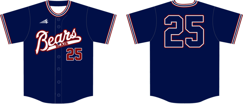 Blair Bears Custom NanoDri Baseball Jersey #J10c