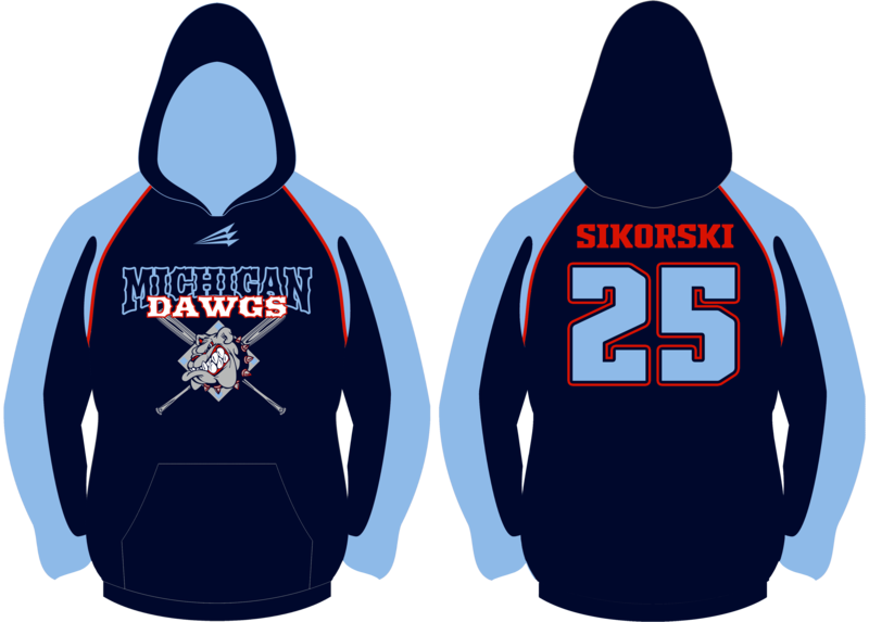 Michigan Dawgs (Sikorski) Baseball Custom Vulcan Hoodie #VH1B