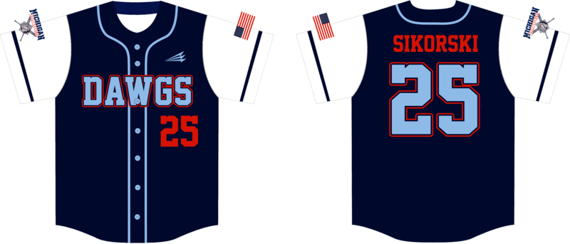 Michigan Dawgs (Sikorski) Custom Nanodri Baseball Jersey #J1B