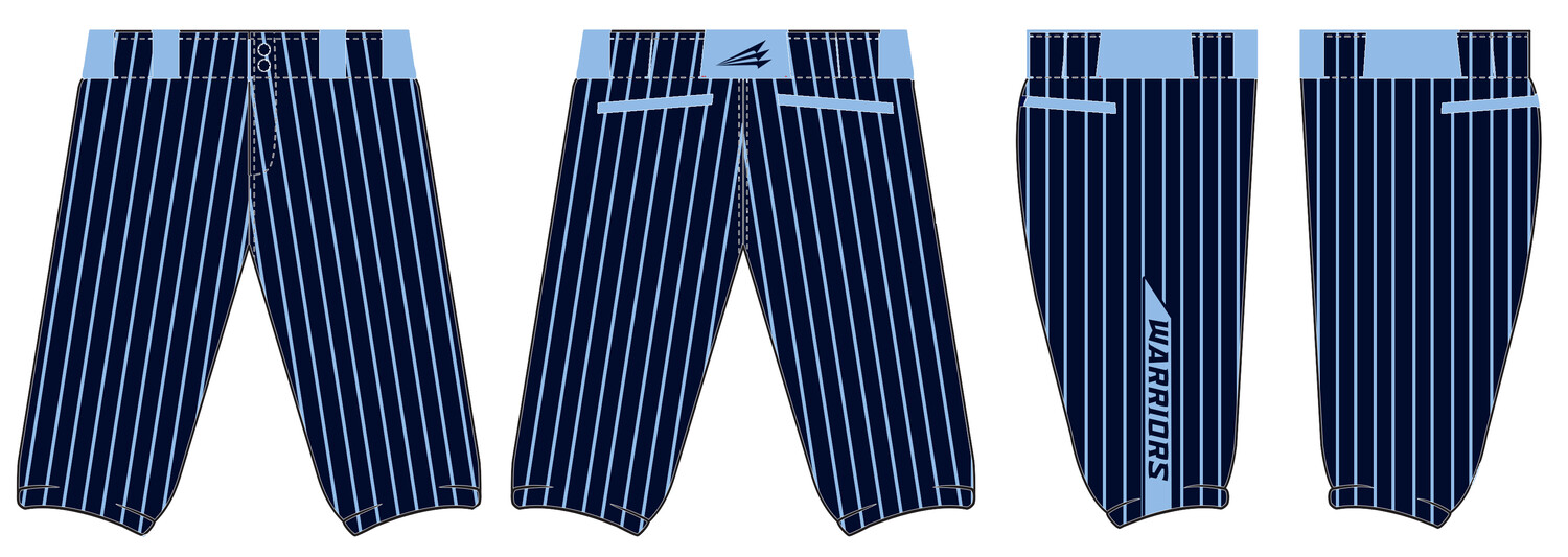 Warriors (Grooms) Custom Stacheman Elite Knicker Baseball Pants #BP3B