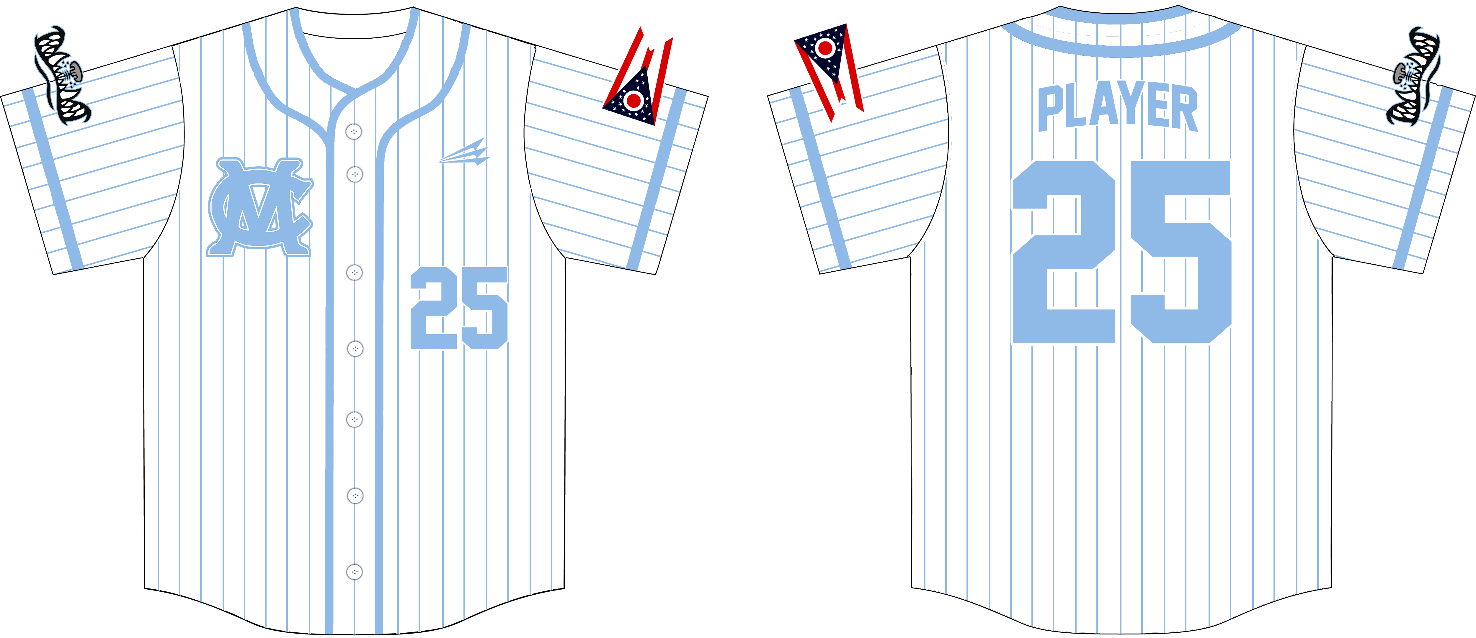 Baby Blue Jays Custom Throwback Baseball Jerseys - Triton Mockup