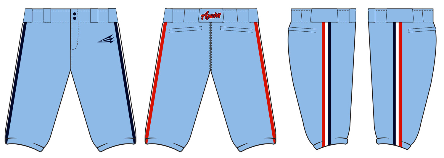 314 Apaches Stacheman Elite Custom Knicker Baseball Pants #BP2A