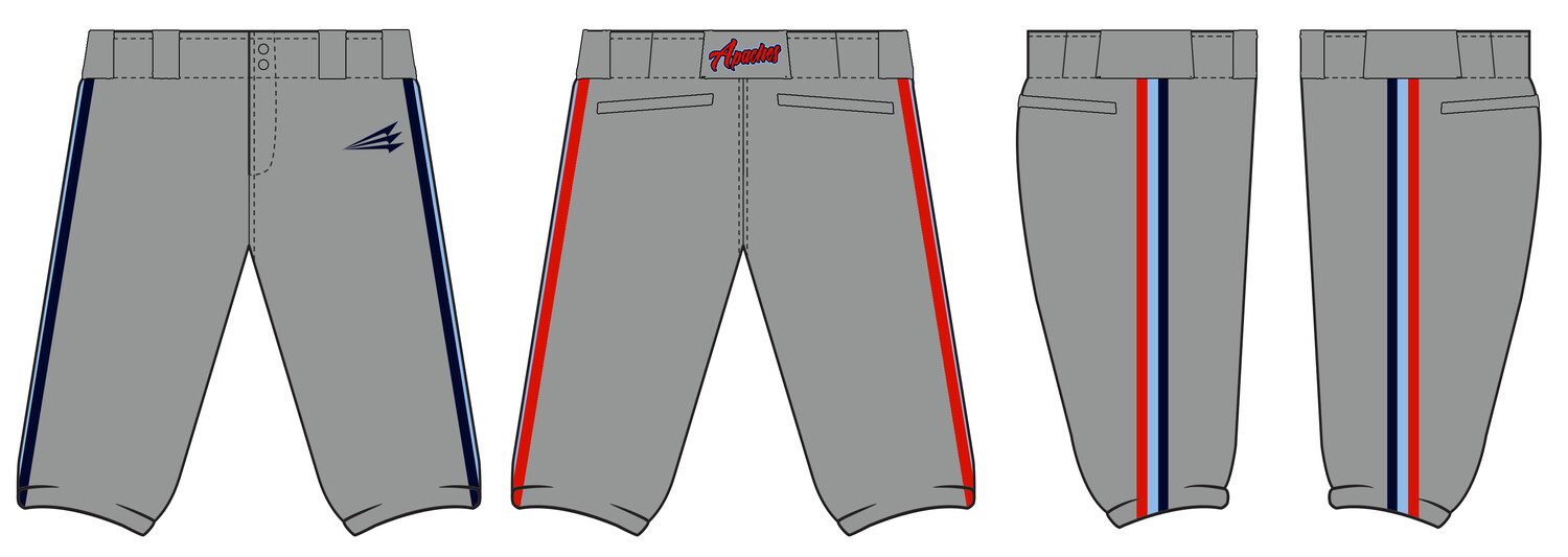 314 Apaches Stacheman Elite Custom Knicker Baseball Pants #BP6A