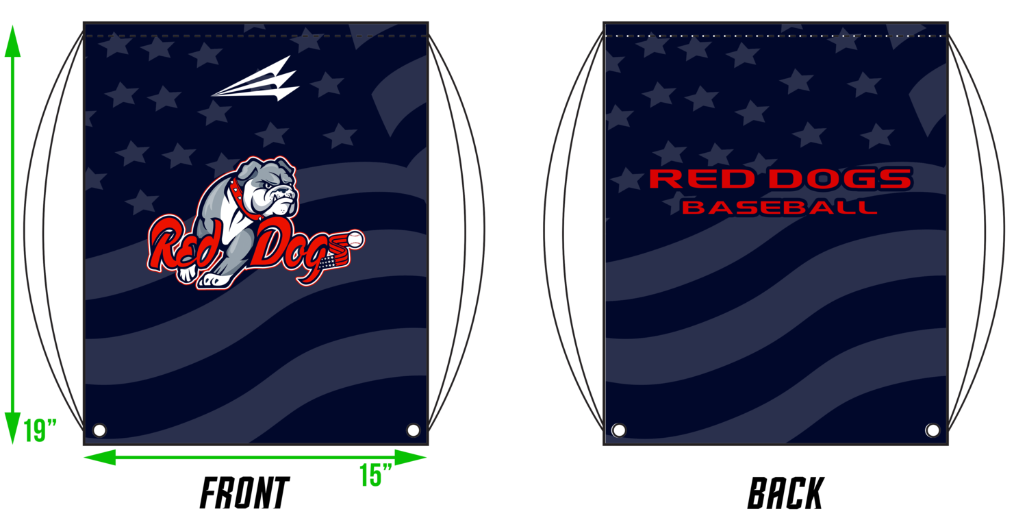 Red Dogs Custom Drawstring Bag #DB1