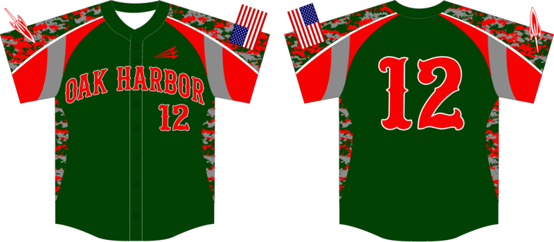 Oak Harbor Custom Camo Baseball Jersey #4a