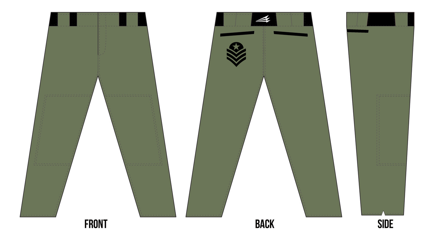 Generals Custom Stacheman Elite Long Baseball Pants Design #BP5