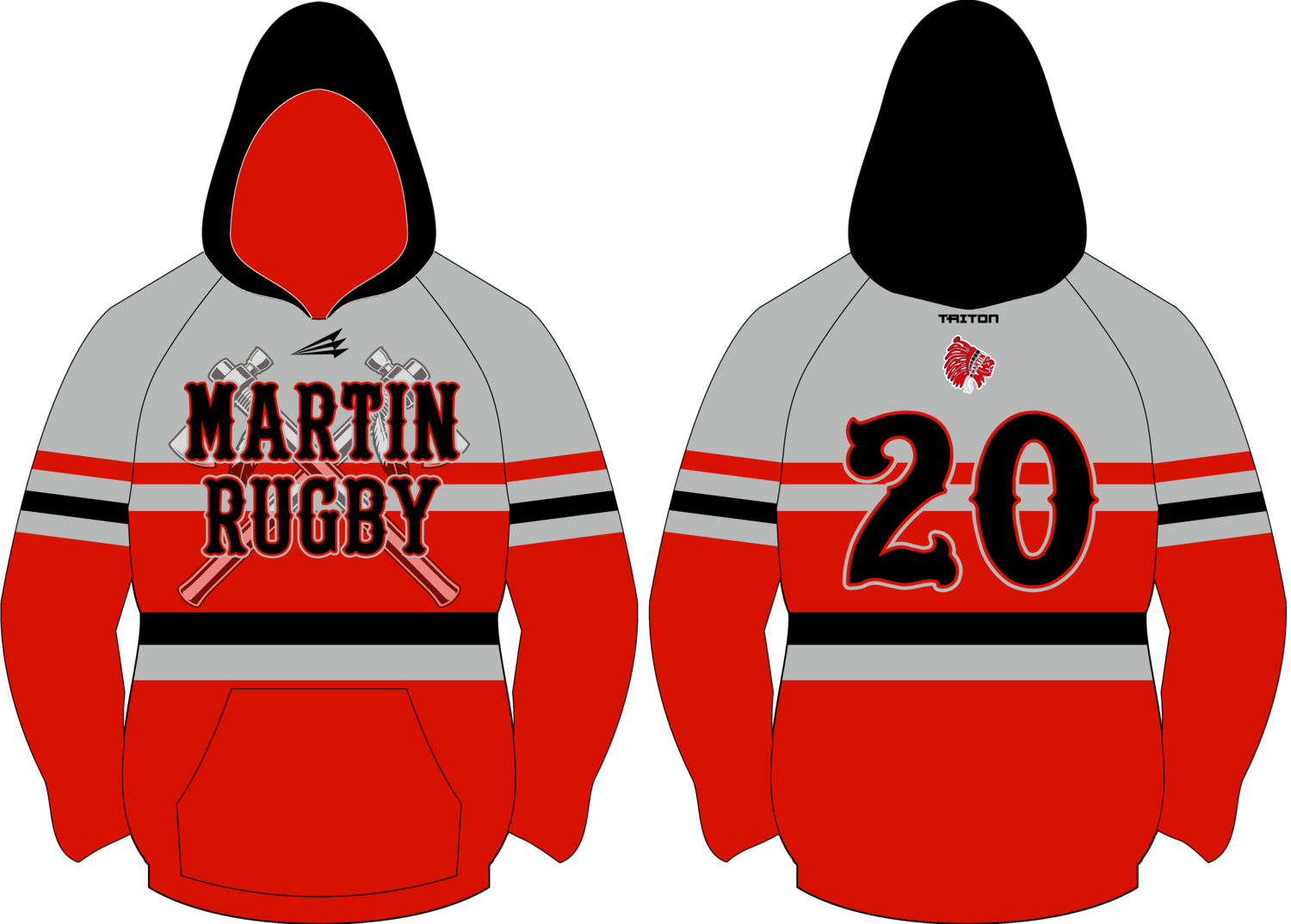 Martin Rugby Custom Winterized Vulcan Hoodie #VH4