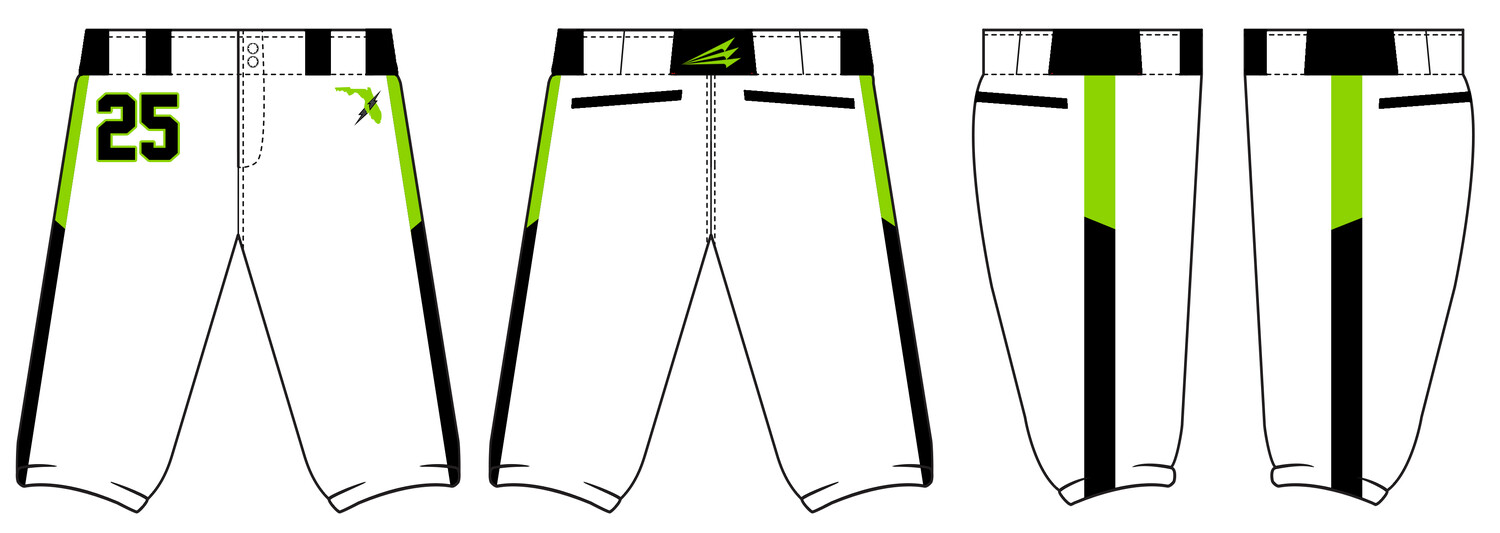 Sarasota Shock Stacheman Elite Custom Knicker Baseball Pants #BP7B