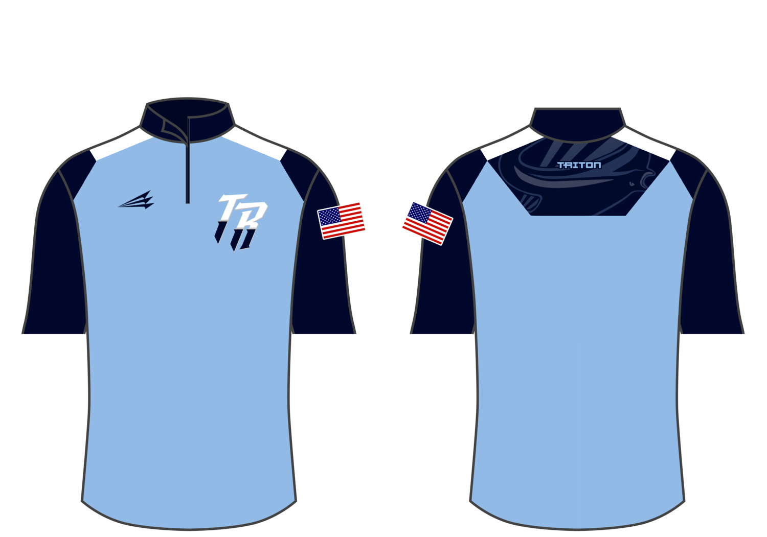 Triton Rays Custom Shortsleeve 1/4 Zip Jackal Jacket #JJ2