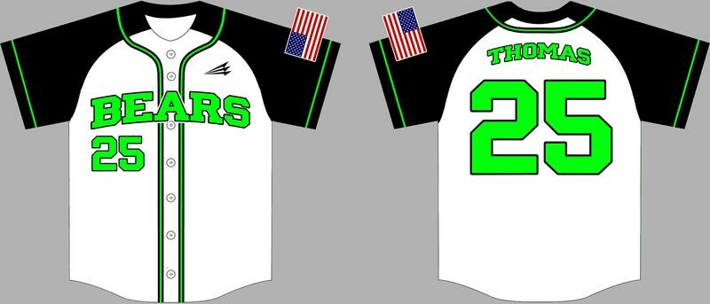 Carolina Bears Custom Baseball Jersey Design #1b