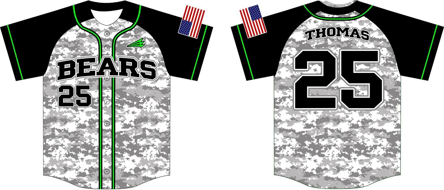 Carolina Bears Custom Baseball  Jersey Design #1c