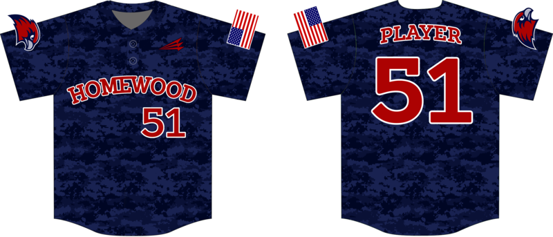 Homewood Hawks Custom Baseball Jersey - D#5