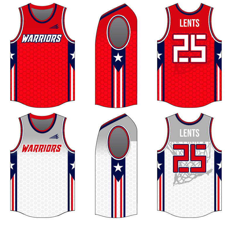 Warriors (Lents) Custom Reversible HexaFlex Basketball Jersey #J2 &amp; J2B