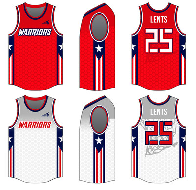Warriors (Lents) Custom Reversible HexaFlex Basketball Jersey #J2 &amp; J2B