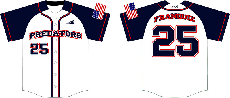 Long Island Predators Custom NanoDri Baseball Jersey #J1A