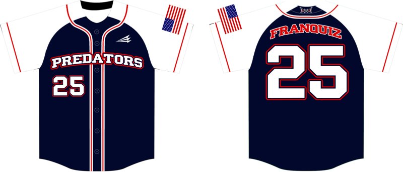 Long Island Predators Custom NanoDri Baseball Jersey #J1B