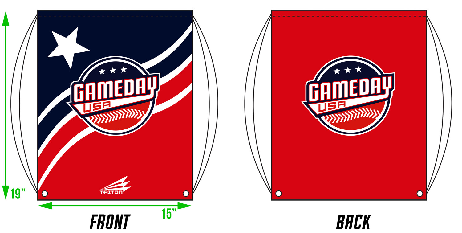 Game Day USA Baseball Custom Drawstring Bag #DB2