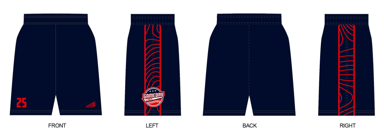 Game Day USA Baseball Custom Revolution Pocket Shorts #RV1