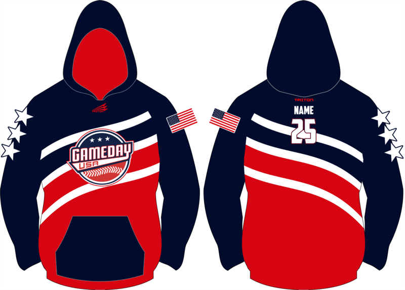 Game Day USA Baseball Custom Vulcan Hoodie #VH2
