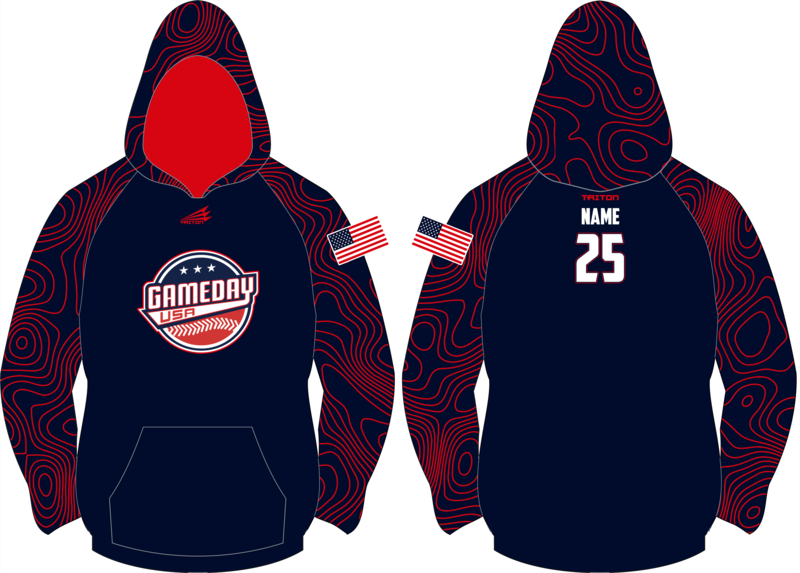 Game Day USA Baseball Custom Vulcan Hoodie #VH1