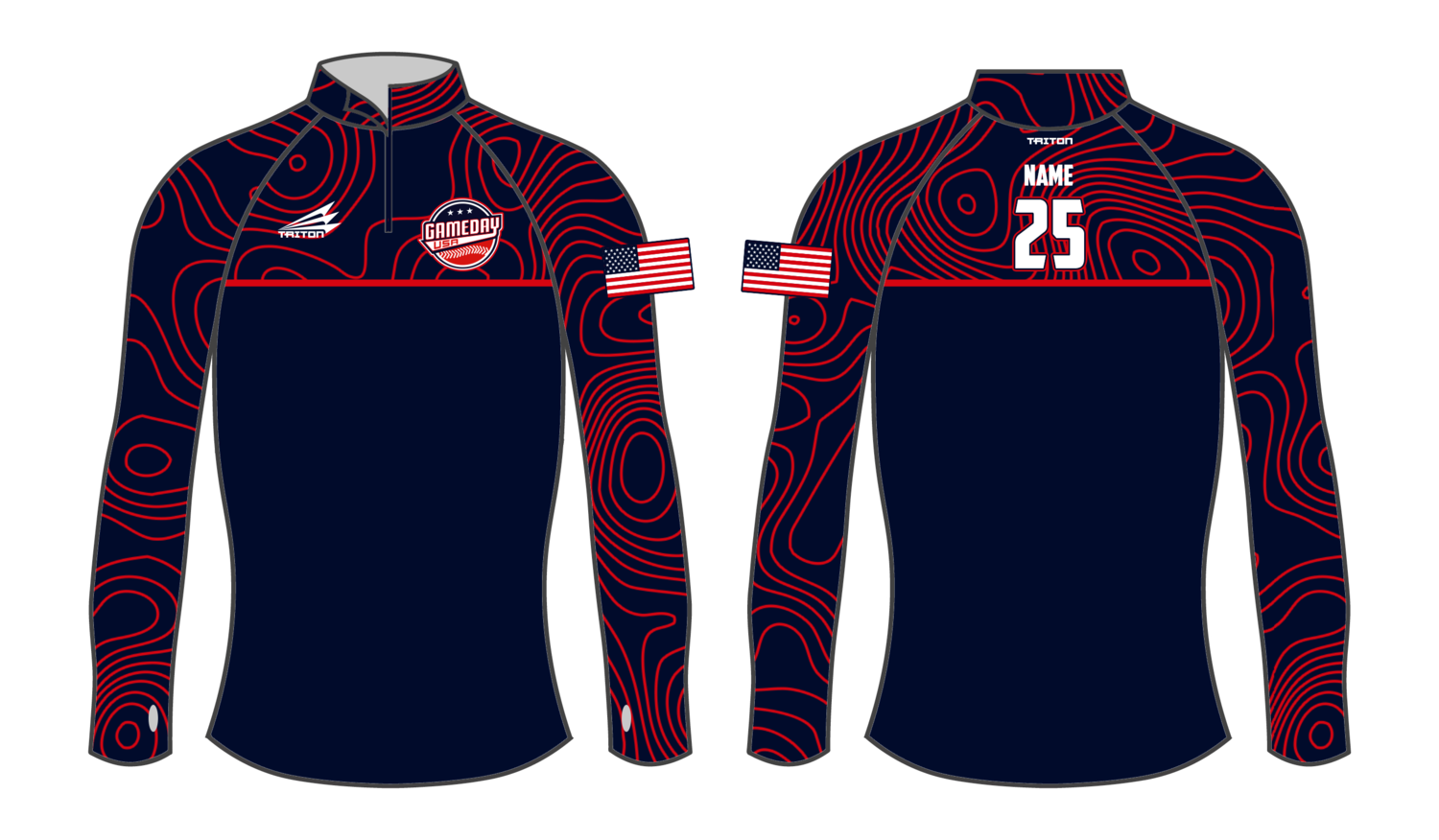 Game Day USA Baseball Custom Women&#39;s NanoZip #WNZ1
